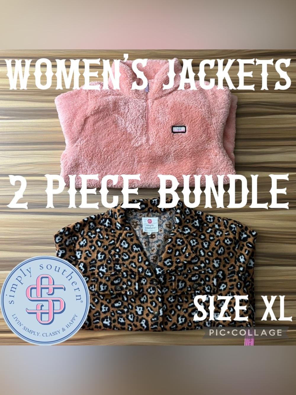 Simply Southern Women’s Clothes Shacket Pullover 2 Piece Jacket Bundle Size XL